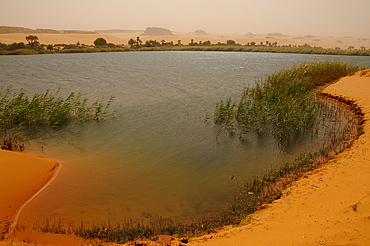 Picturesque view on lake Ouniaga Serir, Ennedi, Sahara Desert, Chad