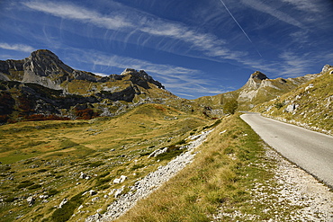 Picturesque view on Mountains of Durmitor National Park along Durmitor Panoramic Route, Durmitor, Montenegro