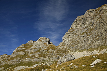 Picturesque view on Mountains of Durmitor National Park along Durmitor Panoramic Route, Durmitor, Montenegro