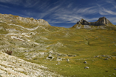 Picturesque view on Mountains of Durmitor National Park along Durmitor Panoramic Route, Durmitor, Montenegro