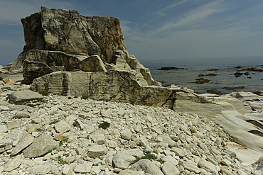 Ancient quarry of Alyki, Thassos, Greek Islands, Greece, Europe