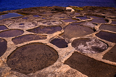 Salt pans in Marsaskala, Malta, Mediterranean, Europe