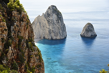 Elevated view on Myzithres Beach, Zakhyntos, Greece