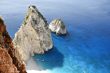 Elevated view on Myzithres Beach, Zakhyntos, Greece