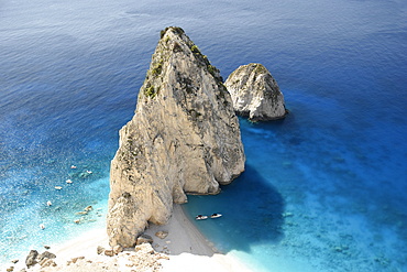 Elevated view on Myzithres Beach, Zakhyntos, Greece