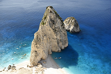 Elevated view on Myzithres Beach, Zakhyntos, Greece