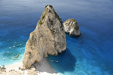 Elevated view on Myzithres Beach, Zakhyntos, Greece