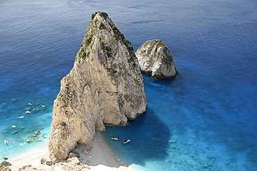 Elevated view on Myzithres Beach, Zakhyntos, Greece