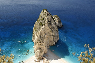 Elevated view on Myzithres Beach, Zakhyntos, Greece