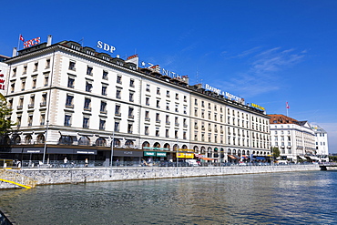 Promenade at River Rhone, Geneva, Switzerland, Europe