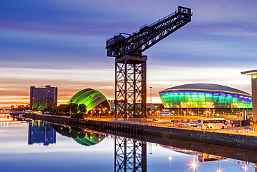 River Clyde, The Hydro, The Armadillo, Finnieston Crane, Glasgow, Scotland, United Kingdom, Europe