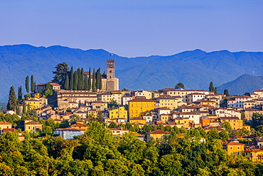 Skyline view of Barga, Garfagnana, Tuscany, Italy, Europe