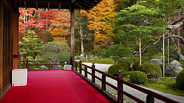 Manshu-in Temple Zen garden in autumn, Kyoto, Japan, Asia