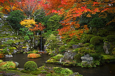 Japanese garden in autumn, Ohara valley, Kyoto, Japan, Asia