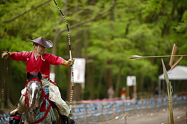 Yabusame archery competition in Shimogamo shrine, Kyoto, Japan, Asia