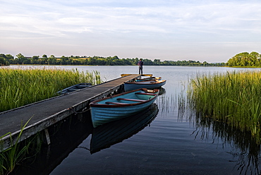 Fisherman, Upper Lough Erne, Co. Fermanagh, Ulster, Northern Ireland, United Kingdom, Europe