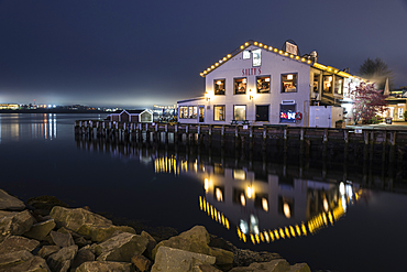 Halifax historic waterfront at night, Halifax, Nova Scotia, Canada, North America