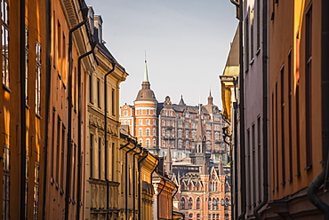 View of Mariaberget from historic Gamla Stan in Stockholm, Sweden, Scandinavia, Europe