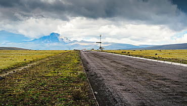 Cotopaxi National Park, a large forested area known for the active, snow-capped Cotopaxi Volcano, Ecuador, South America