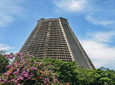 Saint Sebastian Metropolitan Cathedral, inspired by Mayan architecture, Rio de Janeiro, Brazil, South America