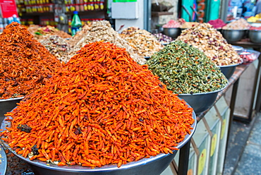 Spices and fruits in a traditional market in Jerusalem, Israel, Middle East