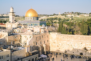 Temple Mount, Dome of the Rock, Redeemer Church and Old City in Jerusalem, Israel, Middle East