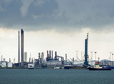 Industrial landscape of the Port of Antwerp, Belgium, Europe