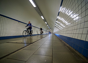 Pedestrian Tunnel of St. Anna under the River Scheldt, Antwerp, Belgium, Europe