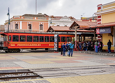 Train at Railway Station in Riobamba, Chimborazo Province, Ecuador, South America