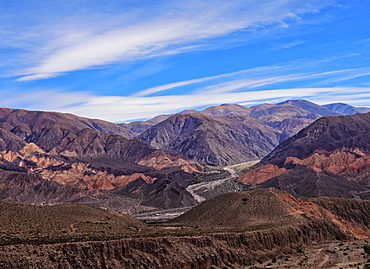 Landscape of surrounding mountains, Tilcara, Jujuy Province, Argentina, South America