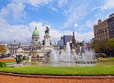 Plaza del Congreso, view of the Palace of the Argentine National Congress, City of Buenos Aires, Buenos Aires Province, Argentina, South America