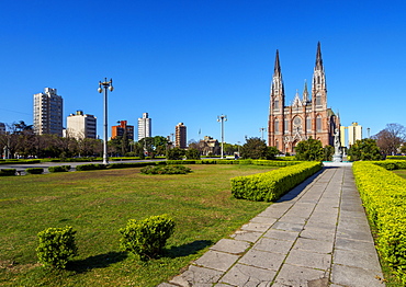 View of the Plaza Moreno and the Cathedral of La Plata, La Plata, Buenos Aires Province, Argentina, South America