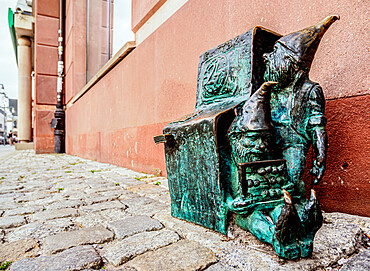 Dwarf Sculpture at the Old Town, Wroclaw, Lower Silesian Voivodeship, Poland, Europe