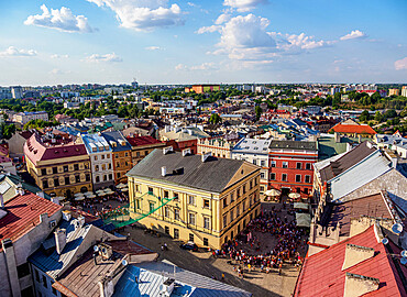 Old Town Market Square, elevated view, Lublin, Lublin Voivodeship, Poland, Europe