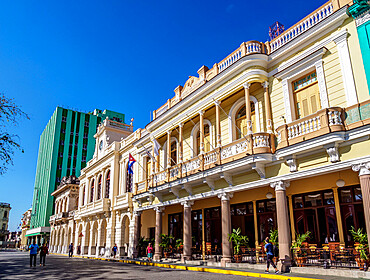 Architecture at Parque Vidal, Santa Clara, Villa Clara Province, Cuba, West Indies, Caribbean, Central America