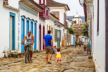 View of the Old Town, Paraty, State of Rio de Janeiro, Brazil, South America