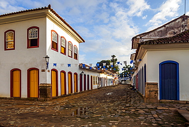 View of the Old Town, Paraty, State of Rio de Janeiro, Brazil, South America