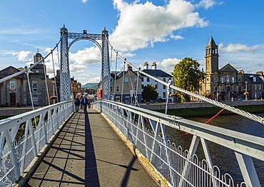 View of the Greig Street Bridge, Inverness, Highlands, Scotland, United Kingdom, Europe