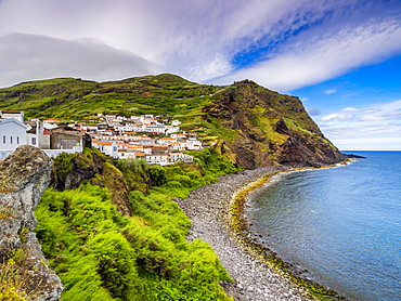 View of the Vila do Corvo, Corvo, Azores, Portugal, Atlantic, Europe