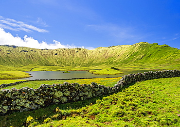 Landscape of the Caldeirao do Corvo, Corvo, Azores, Portugal, Atlantic, Europe