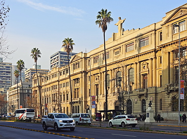 Liberador Avenue, view of the headquarters of the Pontifical Catholic University of Chile, Santiago, Chile, South America