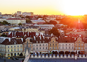 Old Town skyline at sunset, City of Lublin, Lublin Voivodeship, Poland, Europe