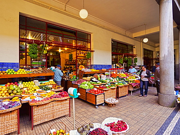 Interior view of the Farmer Market (Mercado dos Lavradores), Funchal, Madeira, Portugal, Europe