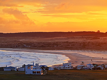 Elevated view of the Cabo Polonio at sunset, Rocha Department, Uruguay, South America