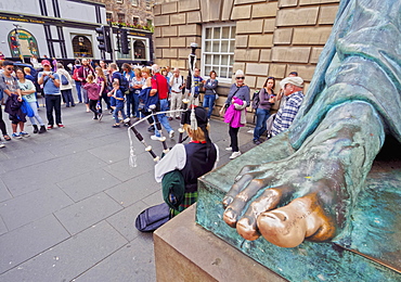 Fringe Festival on The Royal Mile, Old Town, Edinburgh, Lothian, Scotland, United Kingdom, Europe