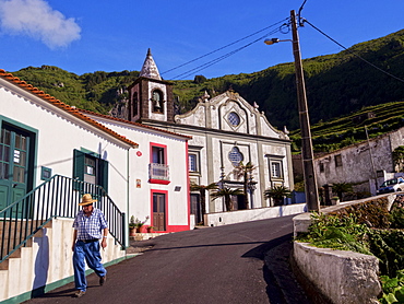 Church in Fajazinha, Flores Island, Azores, Portugal, Atlantic, Europe