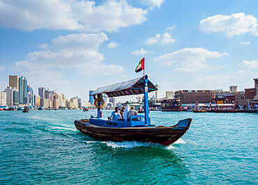 Abra Boat on Dubai Creek, Dubai, United Arab Emirates, Middle East