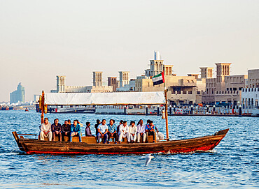 Abra Boat on Dubai Creek, Dubai, United Arab Emirates, Middle East