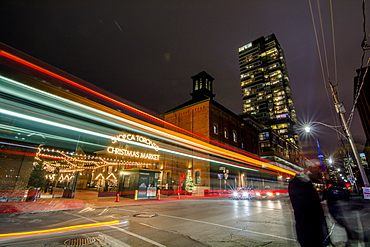 Toronto Christmas Market light trails, Toronto, Ontario, Canada, North America