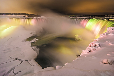 Frozen rainbow at Niagara Falls, Ontario, Canada, North America